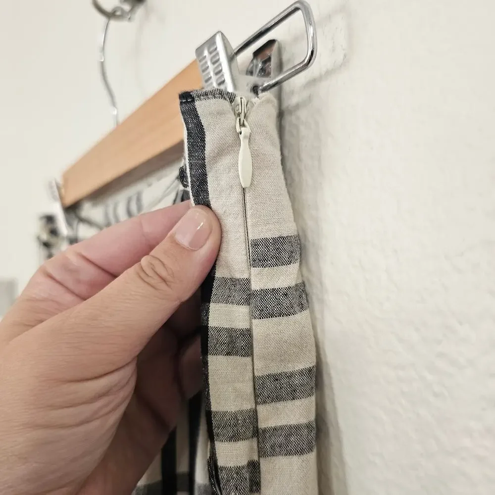 MNG Plaid Trouser Black Cream Size 2